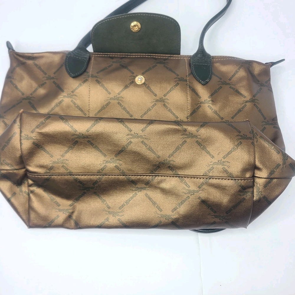 Longchamp Le Pliage Bronze Green Limited Edition Equestrian Medium Tote Bag - Picture 9 of 11